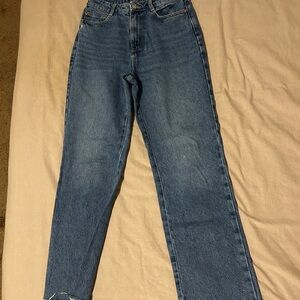 Zara Blue High Waisted Flare Wide Leg Jeans